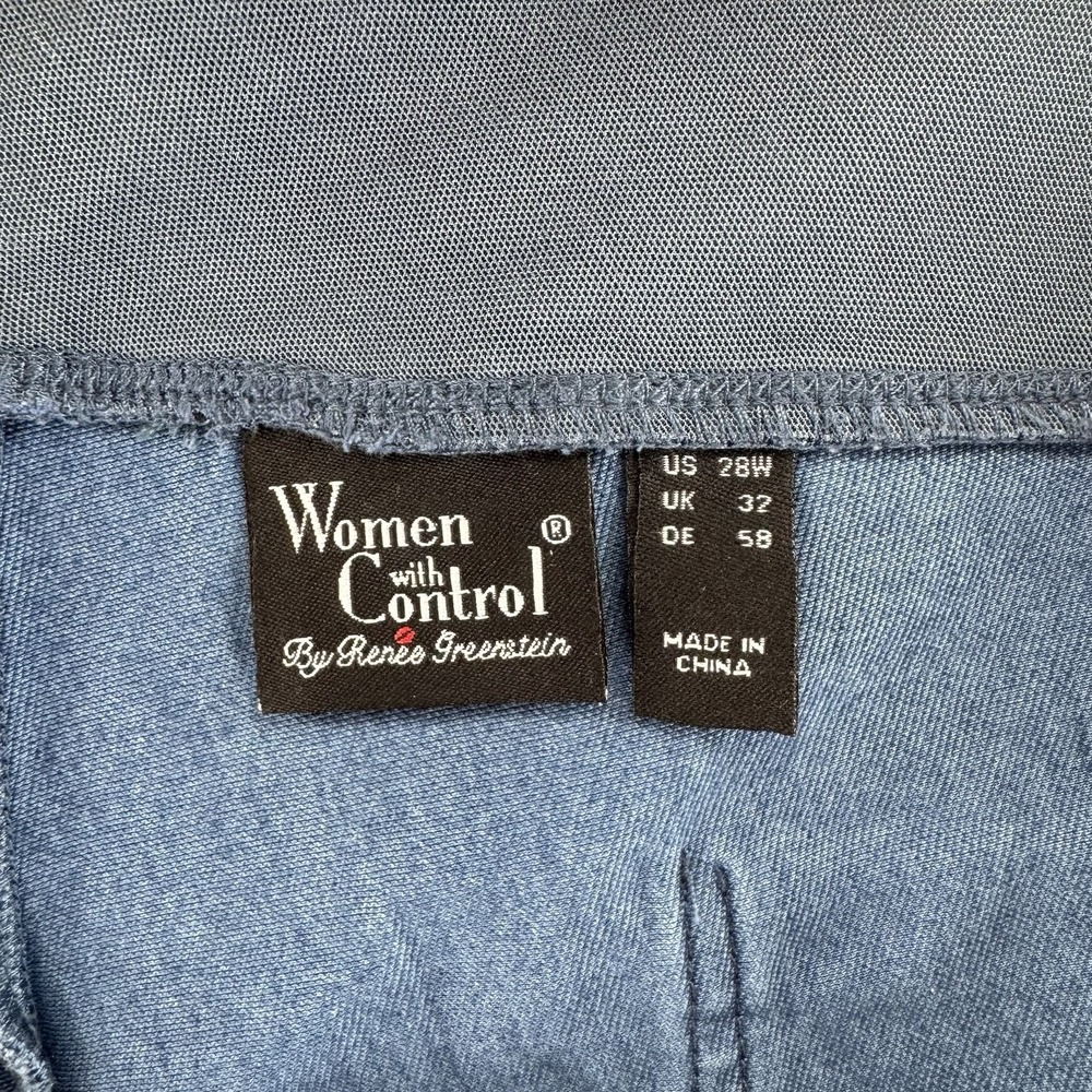 Women With Control Elite Prime Stretch Denim Flare Pants 28 Plus Blue Western - Picture 7 of 11